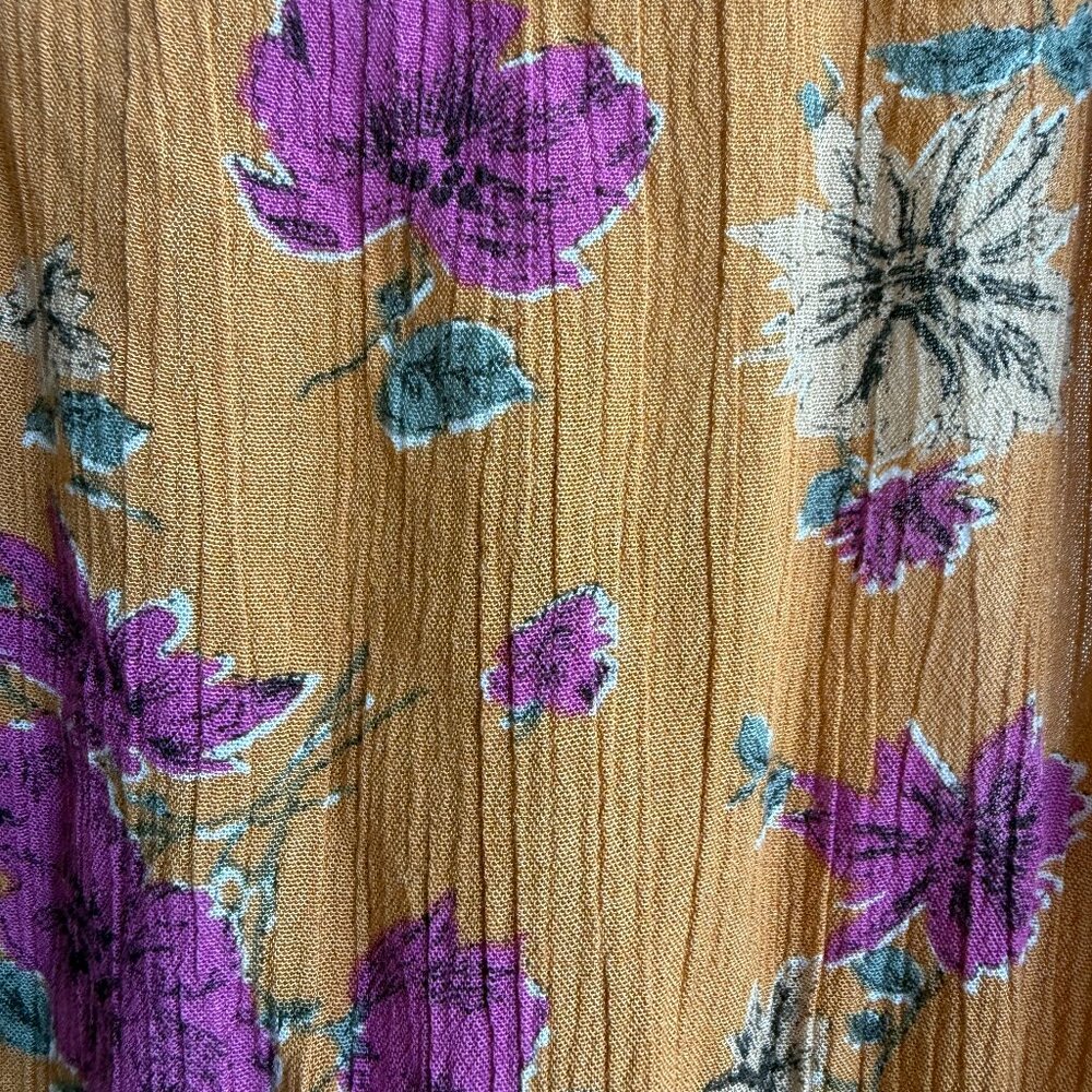 EUC Floral Mustard Mini Dress - Picture 3 of 7